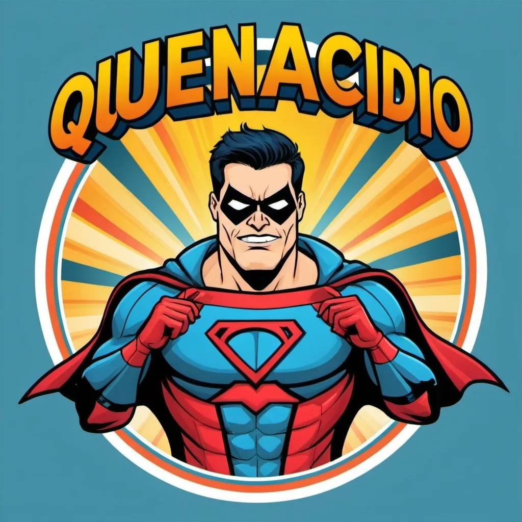 Prompt: logo with the words "quien acido" in the style of a super heroes comic
