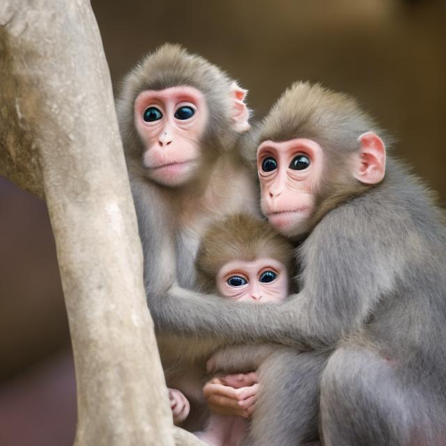 Prompt: Cute baby macaque