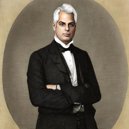 Prompt: Portrait of Eric Ripert in Victorian clothing
