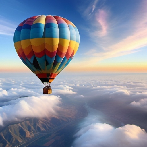 Prompt: hot air balloon 1000 miles above the earth