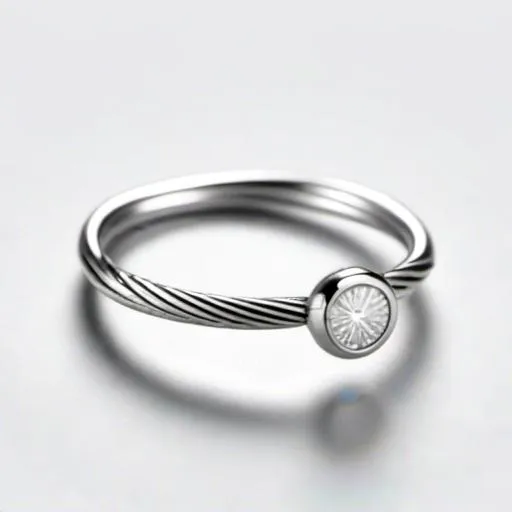 Prompt: <mymodel> simple silver wire ring. elegant, fasionable. clean white background