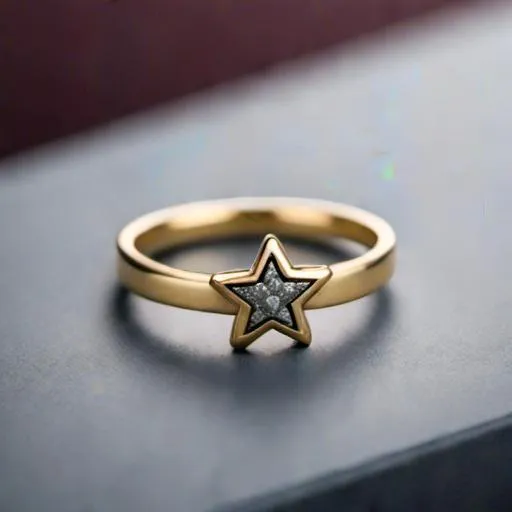 Prompt: <mymodel> gold ring with a small star
