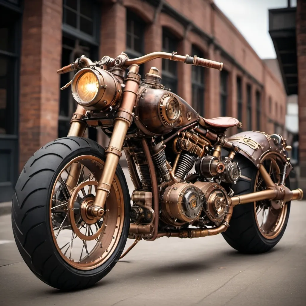 Prompt: steampunk motorcycle