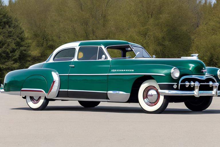 Prompt: Show me a modern car based with styling cues from the 1948 Tucker. The car must have at least 3 headlights. Add a headlight in the middle of the front.