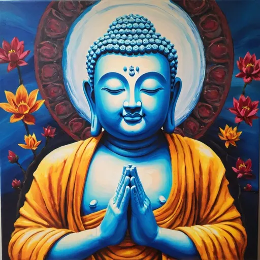 Prompt: acrylic painting of buddah
