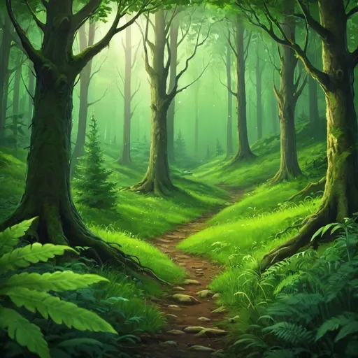 Prompt: green forest
 background