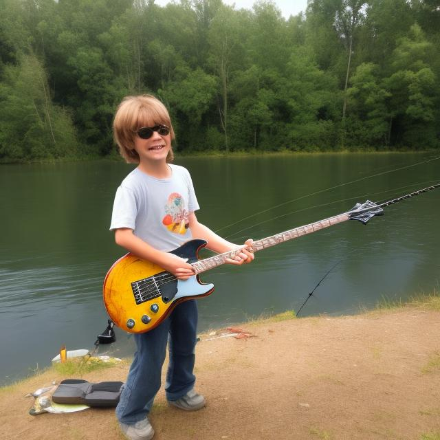 Prompt: guitar fishing


