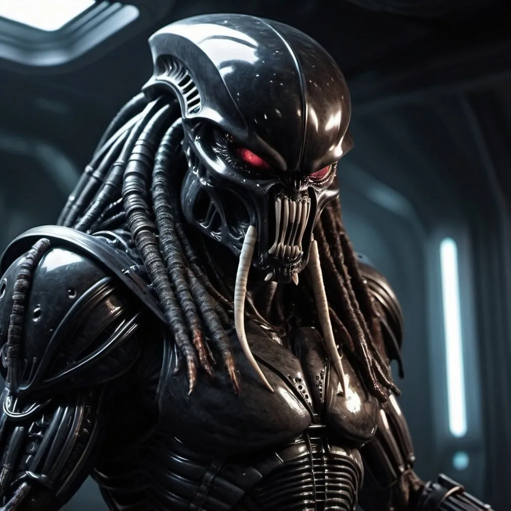 Prompt: 4k Fiction Alien Space Predator Vador