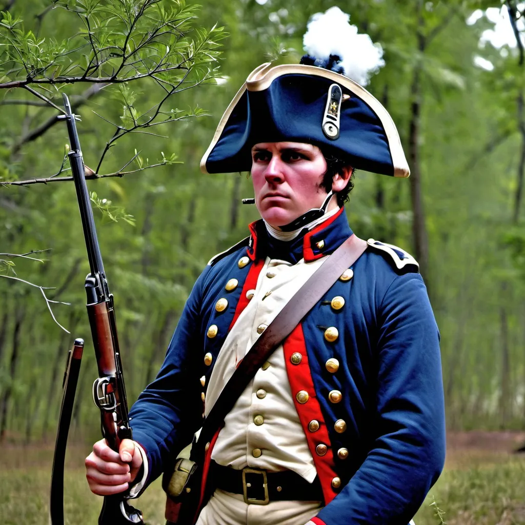 Prompt: 1812 us soldier prepares for attack