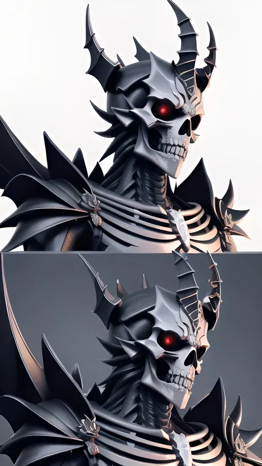 Prompt: skeleton king, scary pose, evil eyes, epic Instagram, art station, super high detail 3d realistic, contour, fantastical, intricate detail, splash screen, complementary colors, nightmare concept art, 8k resolution, deviantart masterpiece, ultra realistic digital art 