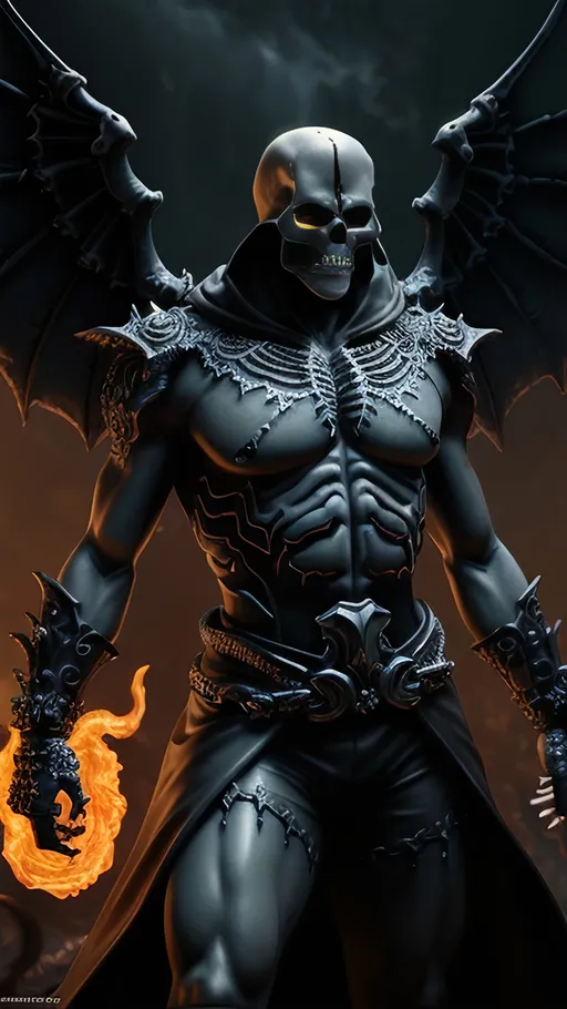 Prompt: Demonic skeleton god, menacing pose, epic Instagram, artstation, ultra realistic 3d illustration, contour, hyper detailed, intricately detailed, fantastical, nightmare concept, intricate detail, splash screen, complementary colors, gothic concept art, 8k resolution, deviantart masterpiece, oil on canvas, digital details, clean strokes, paint layered up, splash arts