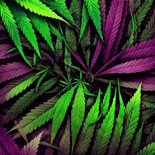 Prompt: Vinyl record draped in cannabis leaves and colas, glossy vinyl texture, vibrant green and deep purple colors, high quality, realistic, vintage, retro, atmospheric lighting