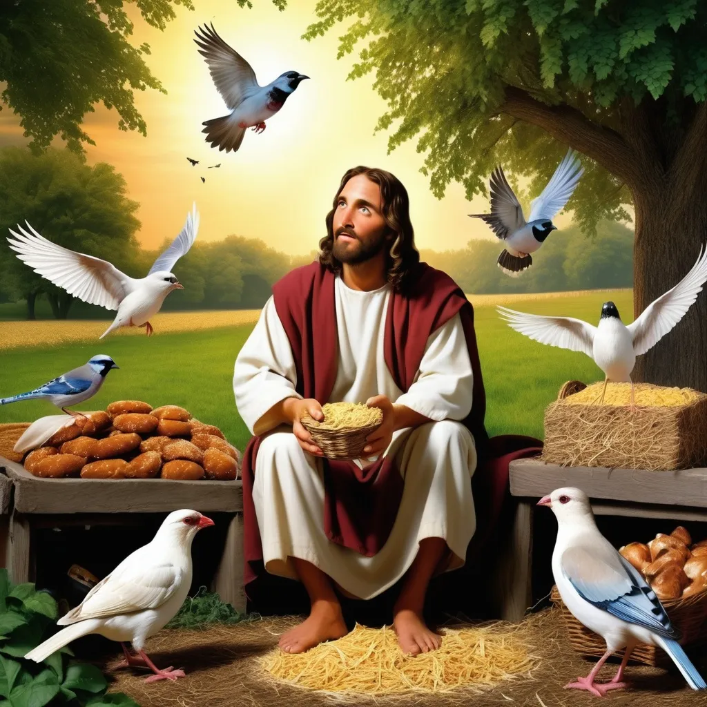 Prompt: Jesus said, "I tell you, do not worry about your life, what you will eat or what you will drink, or about your body, what you will wear. Is not life more than food, and the body more than clothing? Look at the birds of the air; they neither sow nor reap nor gather into barns, and yet your heavenly Father feeds them.