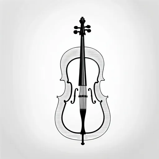 Prompt: A minimalist outline of a cello. Nothing else.