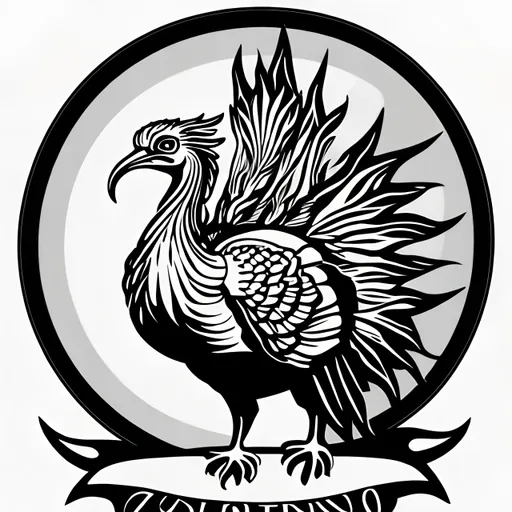 Prompt: flaming turkey,  clipart, posterized to  1 color with transparent background