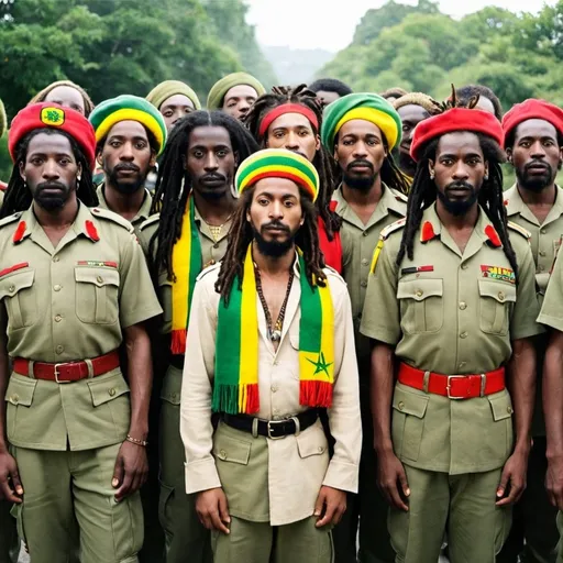 Prompt: Rastafari army 