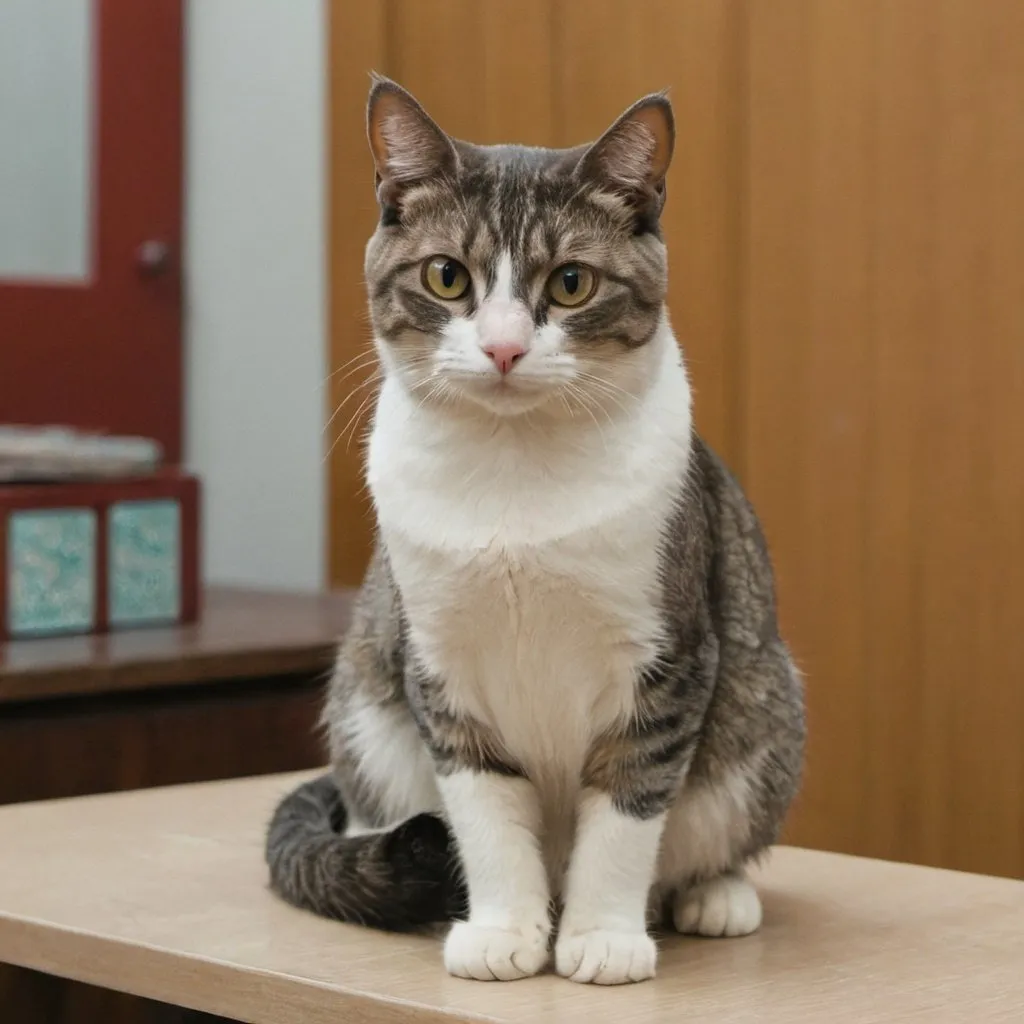 Prompt: A cat sitting on a table