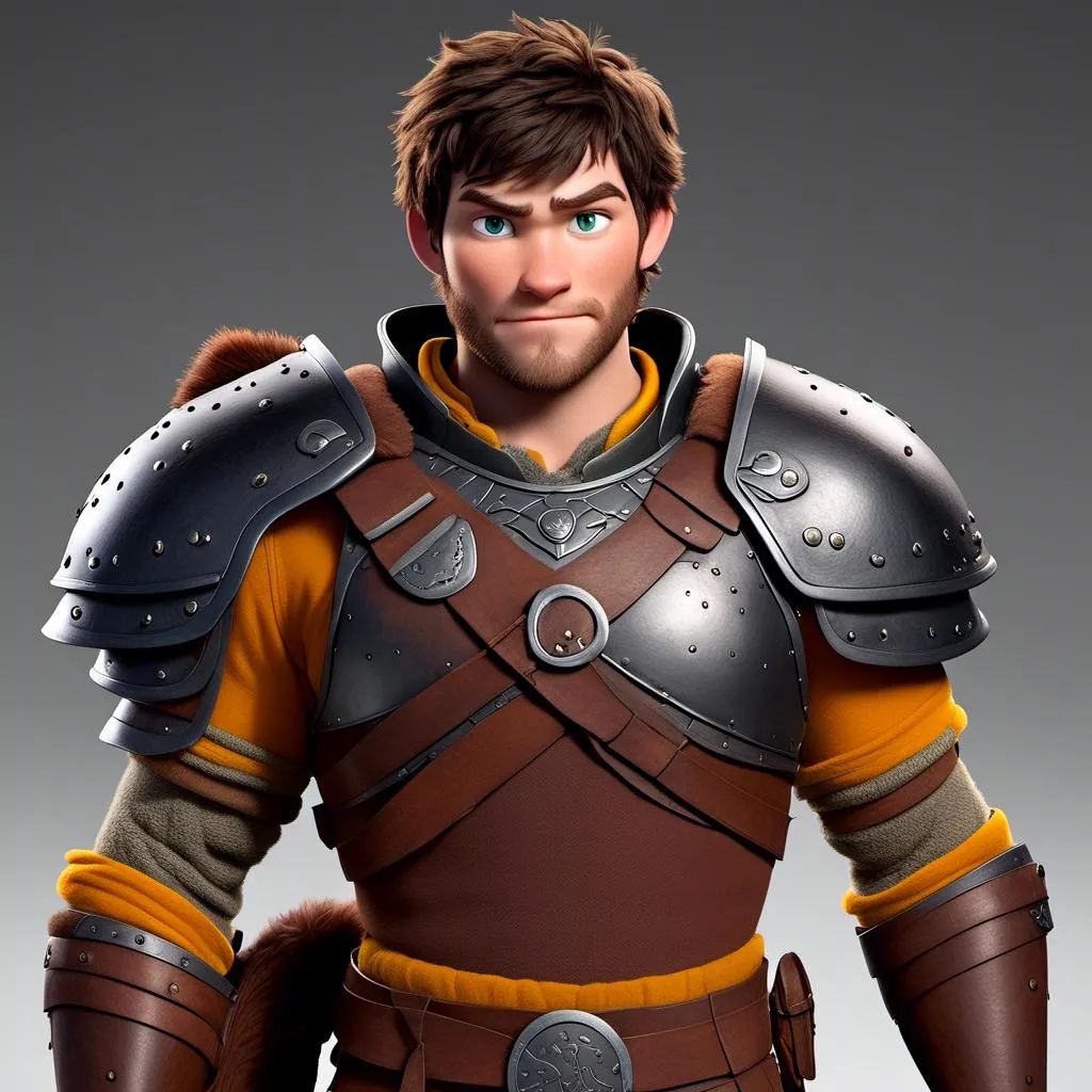 Prompt: <mymodel>Animated CGI style of a fierce 24-year-old Caucasian Viking with dark hair, light body build, intense gaze, yellow gear, orange clothes, high quality, CGI, realistic, intense gaze, viking, male, Caucasian, detailed facial features, highres, professional, intense lighting