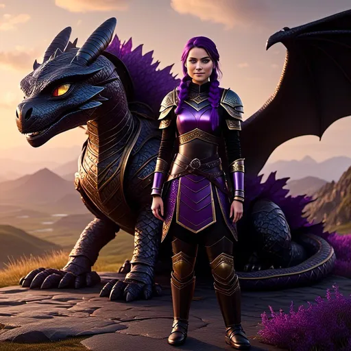 Prompt: Photo of <mymodel> standing next to her ((black)) razorwhip dragon from "How to Train Your Dragon"