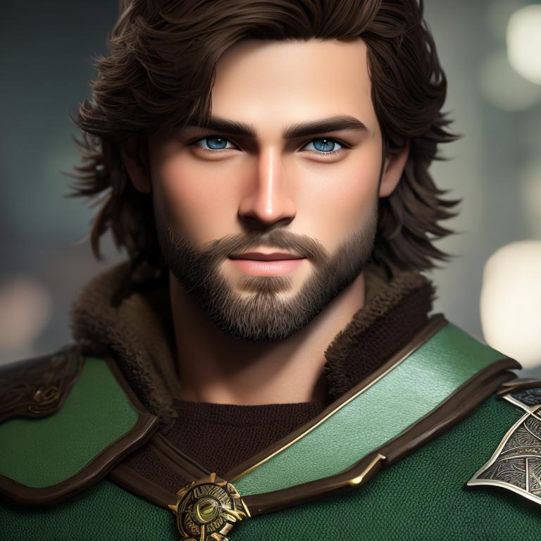 Prompt: he has short brown hair, create most handsome fictional male prince viking warrior, short brown hair, light green eyes eyes, extremely detailed environment, detailed background, intricate, detailed skin, professionally color graded, photorealism, 8k, moody lighting