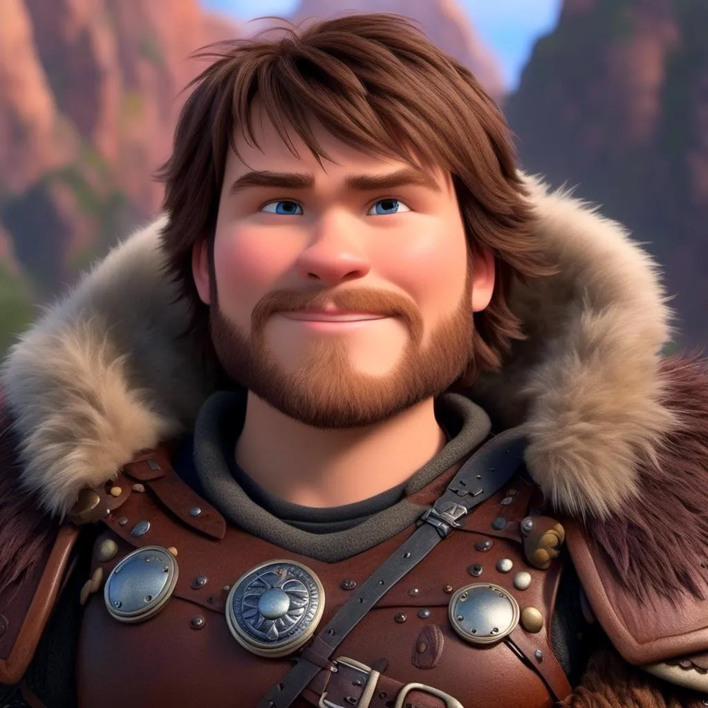 Prompt: <mymodel>Animated CGI style of a fierce Caucasian Viking, intense gaze, detailed facial features, realistic fur and clothing textures, high quality, CGI, realistic, intense gaze, viking, male, Caucasian, detailed facial features, fur textures, highres, professional, intense lighting