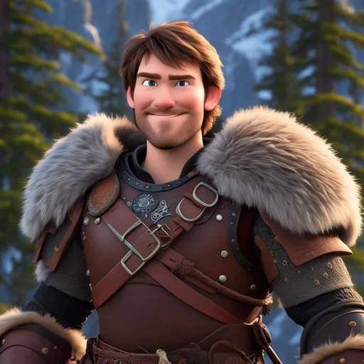 Prompt: <mymodel>Animated CGI style of a fierce Caucasian Viking, intense gaze, detailed facial features, realistic fur and clothing textures, high quality, CGI, realistic, intense gaze, viking, male, Caucasian, detailed facial features, fur textures, highres, professional, intense lighting