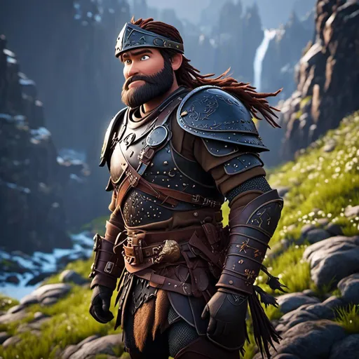 Prompt: <mymodel>Viking male with rugged features, colossal beard, horned helmet, 16K, ultra-realistic, digital art, epic landscape, detailed armor, intense gaze, epic fantasy, mythical atmosphere, dynamic lighting, Unreal Engine, Octane, professional, high quality