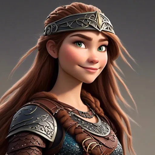 Prompt: <mymodel>animated CGI style, caucasian white female viking