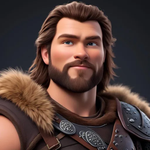Prompt: <mymodel>Animated CGI style of a light build Caucasian Viking with brown hair, intense gaze, realistic fur and clothing textures, high quality, CGI, realistic, intense gaze, viking, male, Caucasian, detailed facial features, fur textures, highres, professional, intense lighting