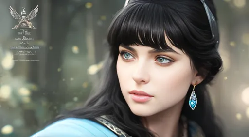 Prompt: she has black hair, create most beautiful fictional female viking princess warrior, black hair, light blue eyes, extremely detailed environment, detailed background, intricate, detailed skin, professionally color graded, photorealism, 8k, moody lighting