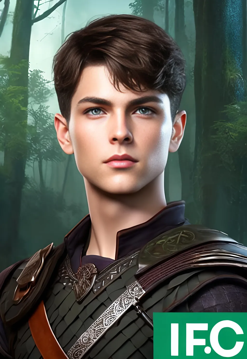 Prompt: he has short brown hair, create most handsome fit fictional male prince viking warrior, short brown hair, light green eyes, extremely detailed environment, detailed background, intricate, detailed skin, professionally color graded, photorealism, 16k, moody lighting