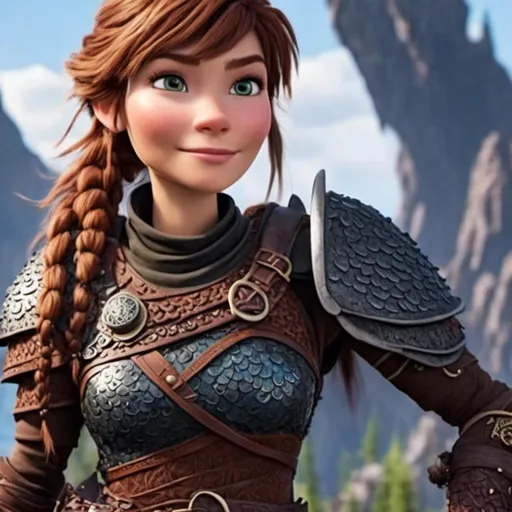 Prompt: <mymodel>animated CGI style, caucasian white female viking