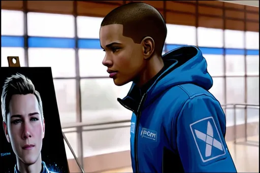 Prompt: "Empathy" painting that Marcus painted from Detroit: Become Human video game