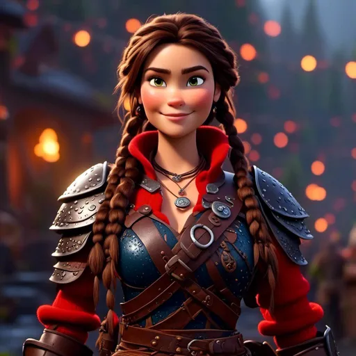 Prompt: <mymodel>CGI Animation, 20-year-old-old pirate woman, a rainy scene, {{brown gear, silver armor}}, brunette hair, dreadlocks, subtle smile, beads hair, small red earrings, multiple braids, straight hair, brown eyes, bracelets, rings on fingers, mercenary gear, unreal engine 8k octane, 3d lighting, full body, full armor