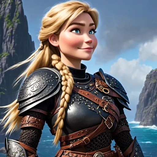 Prompt: <mymodel>animated CGI style, caucasian white female viking