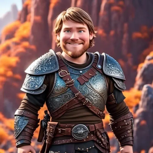 Prompt: <mymodel>animated CGI style, caucasian white male viking