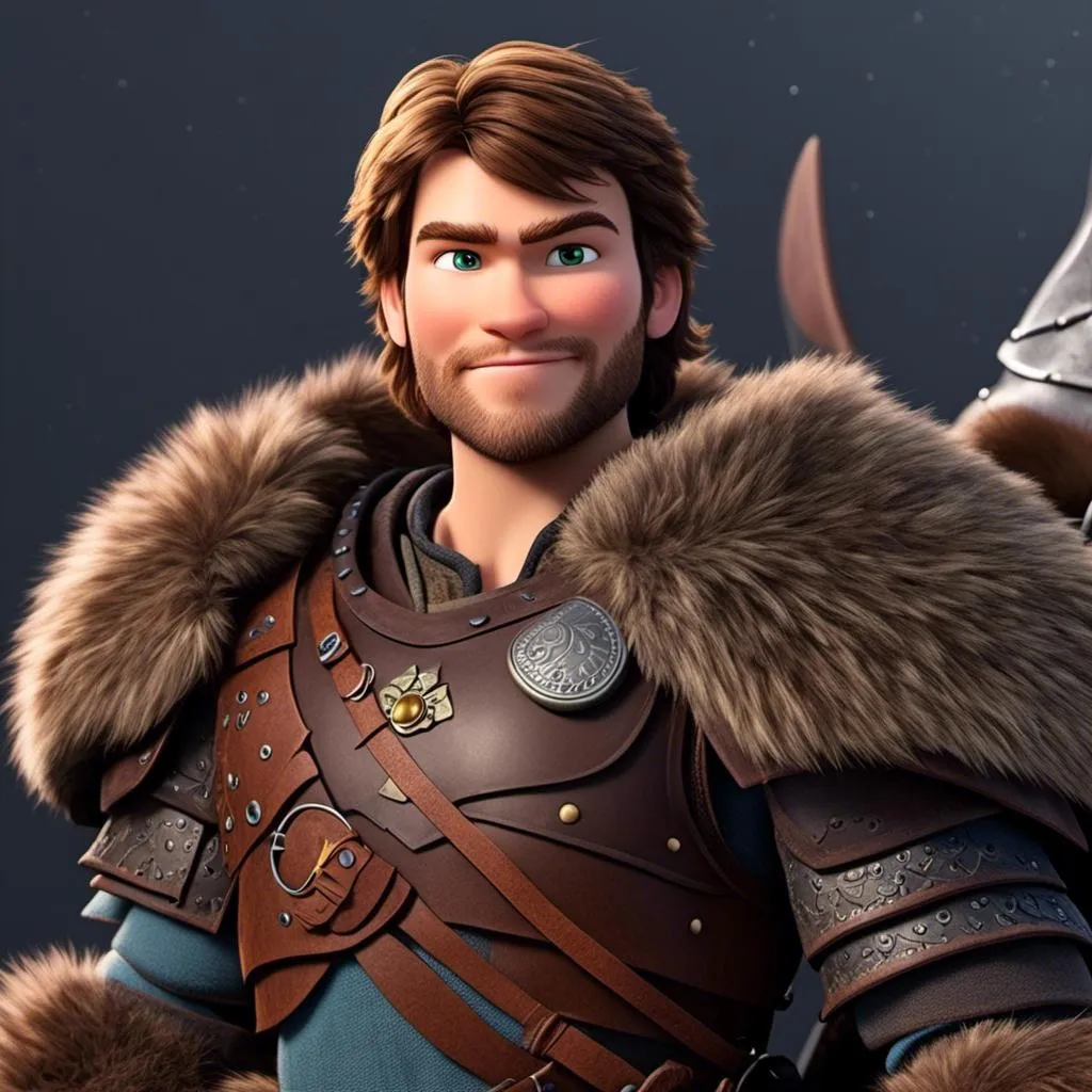 Prompt: <mymodel>Animated CGI style of a light build Caucasian Viking with brown hair, intense gaze, realistic fur and clothing textures, high quality, CGI, realistic, intense gaze, viking, male, Caucasian, detailed facial features, fur textures, highres, professional, intense lighting