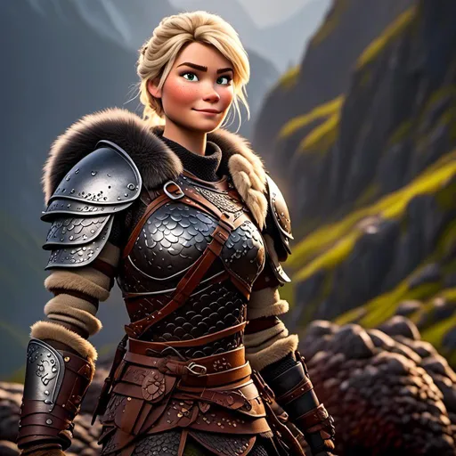 Prompt: digital art if <mymodel>, 27-year-old modest Young woman viking, she has two iron frying pans to use as weapons, blonde hair, grey pants, Quite well-built and lean muscled, green eyes, assassin's creed Valhalla armor, white armor, white gear, Green-gold eyes, very short curly blonde hair, full body, full armor, unreal engine 8k octane, 3d lighting