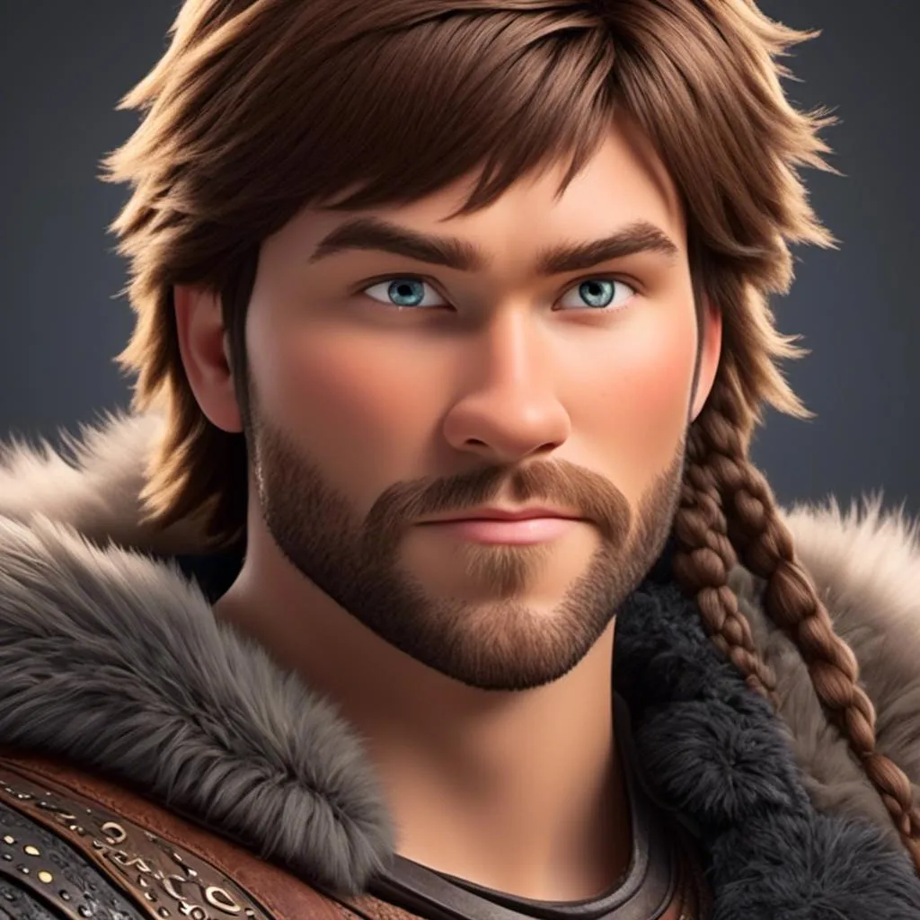 Prompt: <mymodel>Animated CGI style of a fierce Caucasian Viking, intense gaze, detailed facial features, realistic fur and clothing textures, high quality, CGI, realistic, intense gaze, viking, male, Caucasian, detailed facial features, fur textures, highres, professional, intense lighting