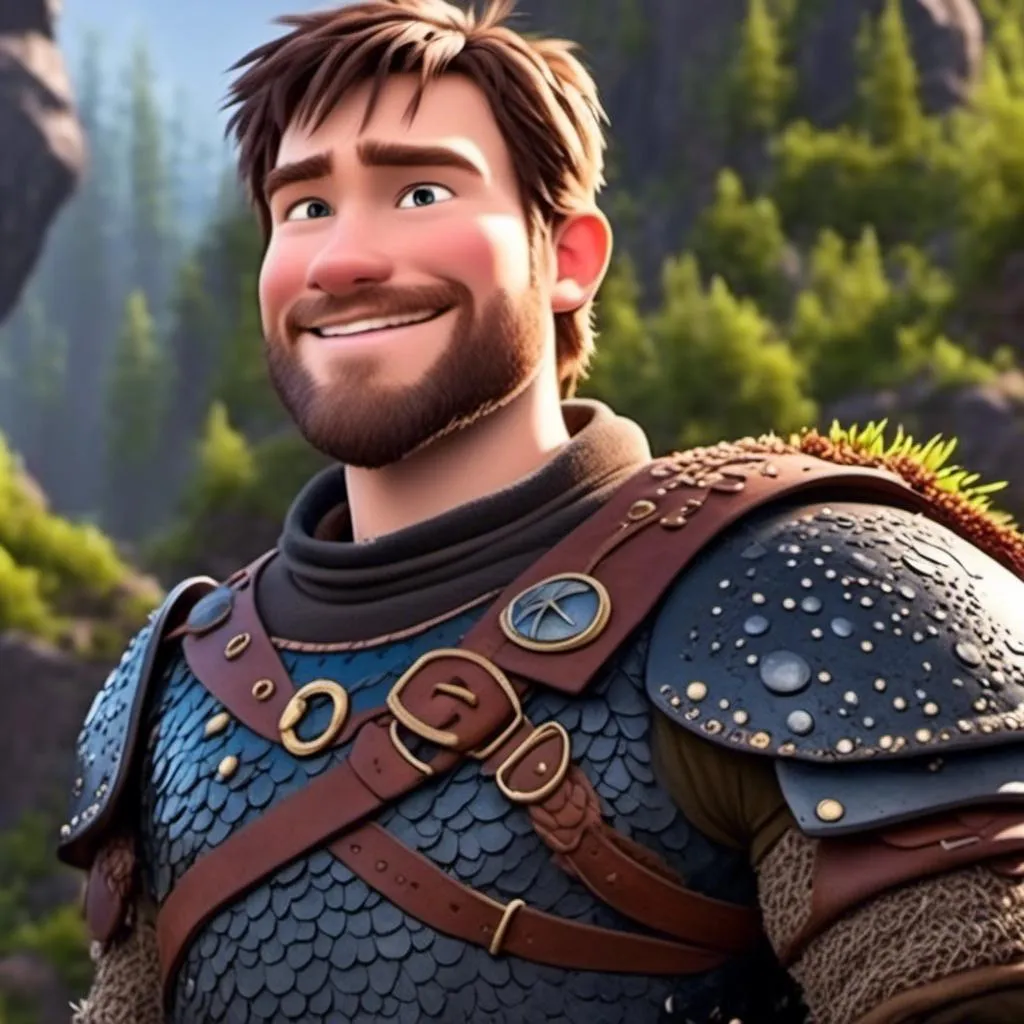 Prompt: <mymodel>animated CGI style, caucasian white male viking