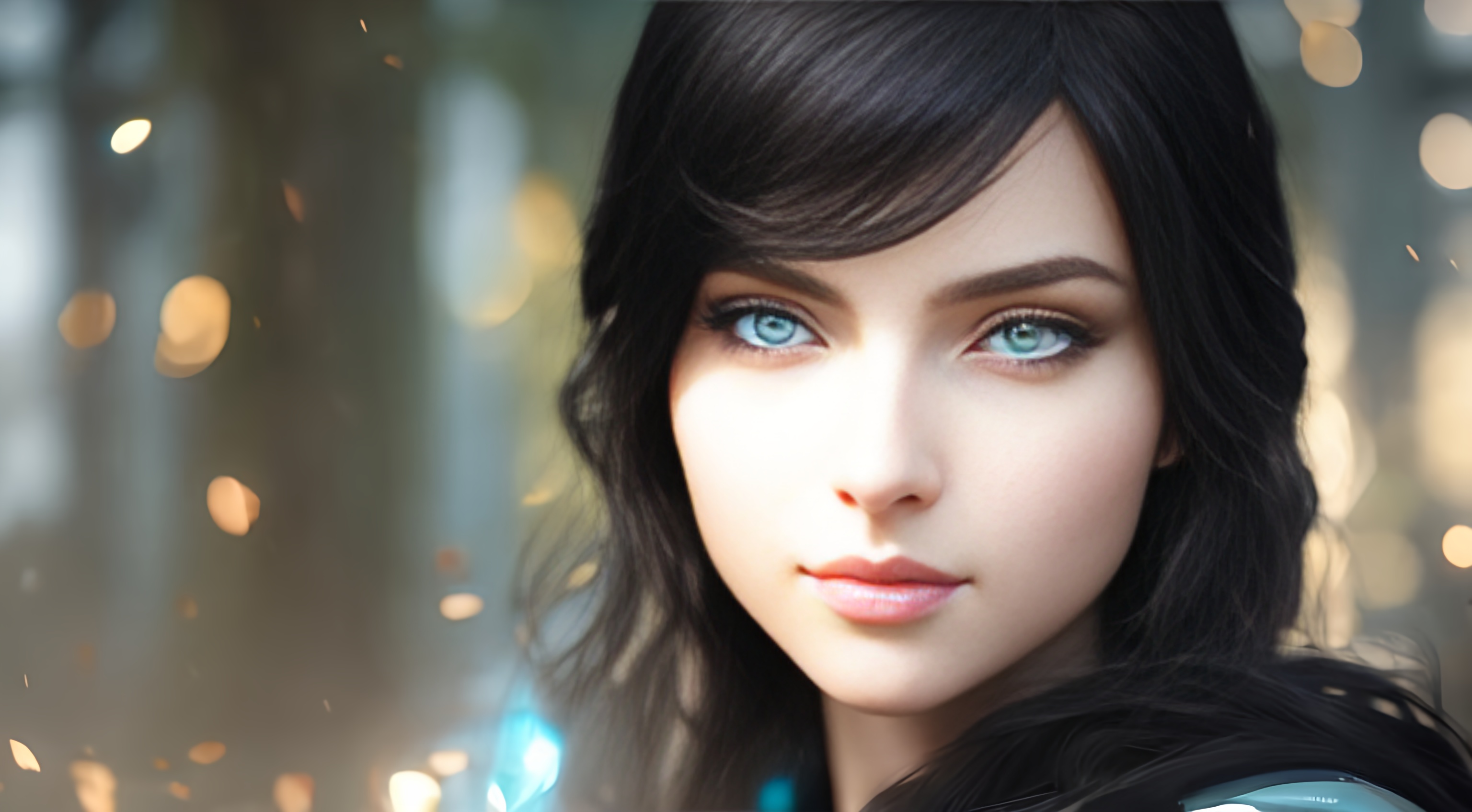 ai art,oil painting,character design,cute,blue eyes,black hair