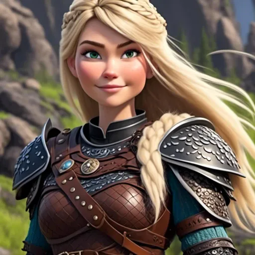 Prompt: <mymodel>animated CGI style, caucasian white female viking