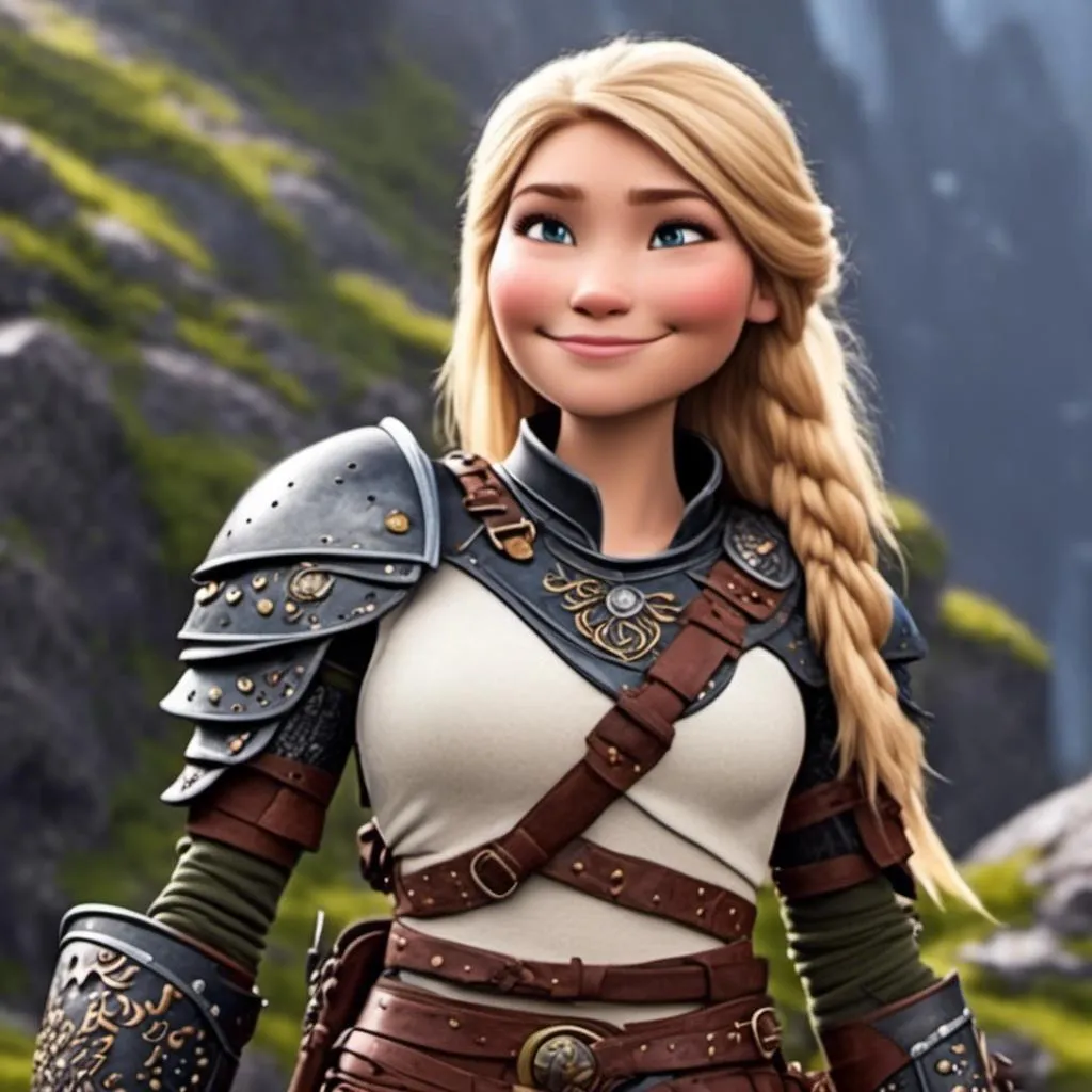 Prompt: <mymodel>animated CGI style, caucasian white female viking