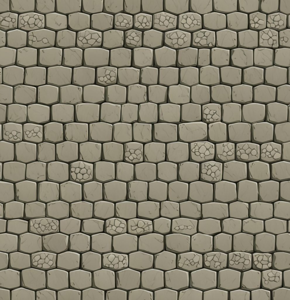 Prompt: create stone tile design ,  no cracks ,anime style, studio Ghibli, stylized, high resolution, repeatable, seamless, tillable, semi realistic,
