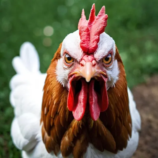 Prompt: angry chicken