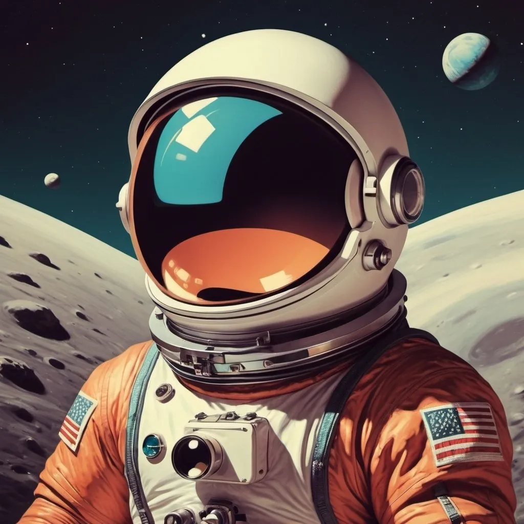 Prompt: retro art astronaut 60s style