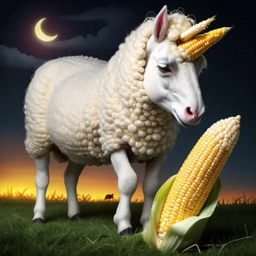 Prompt: once upon a time a unicorn ate a corn then went to sleep then it tured into a sheep