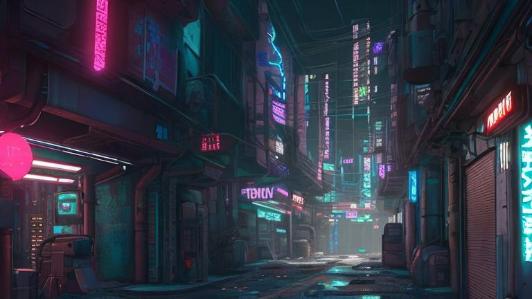 Prompt: Generate a photo-realistic cyberpunk  alleyway
