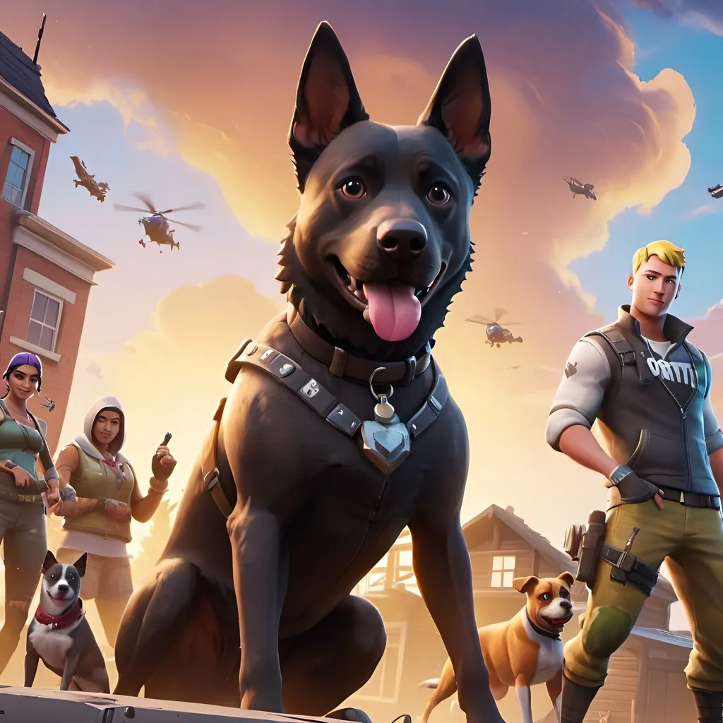 Prompt: Spel fortnite met een hond er in