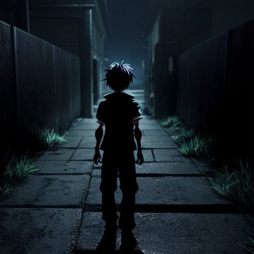 Prompt: 3d dark j anime style, boy, anime scene